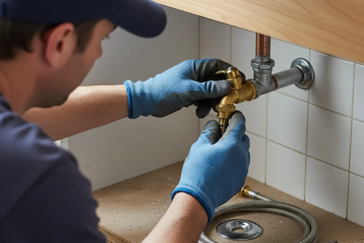 Shutoff valve and fitting work during Burst Pipe Repair in Lakeville